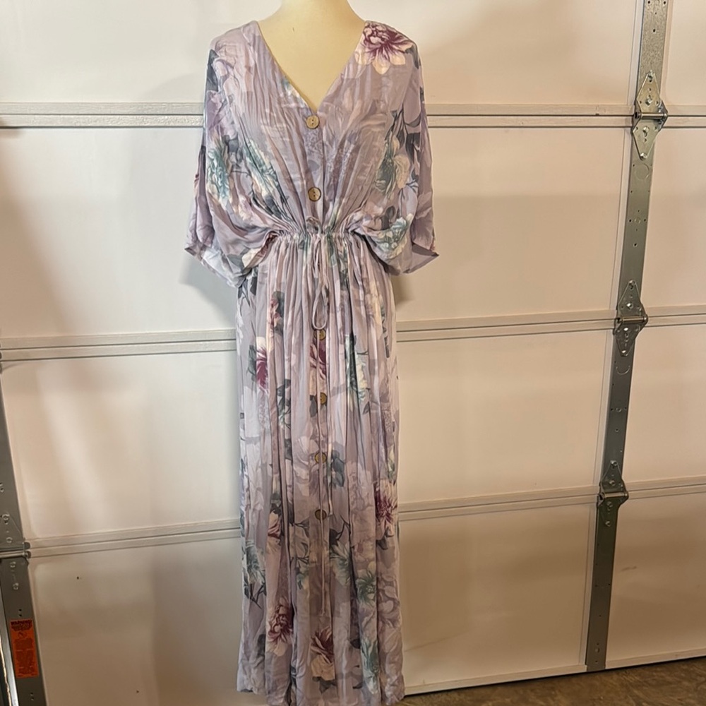 ODDY Floral Maxi Dress - Lavender and Purple